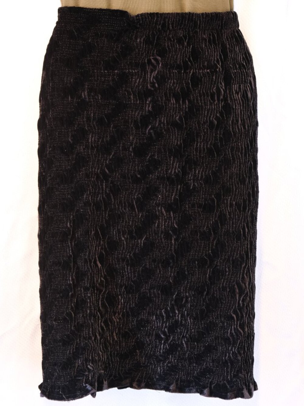 Vintage 90s Cache Textured Velvet Skirt | NWT | Medium | Elastic Waist